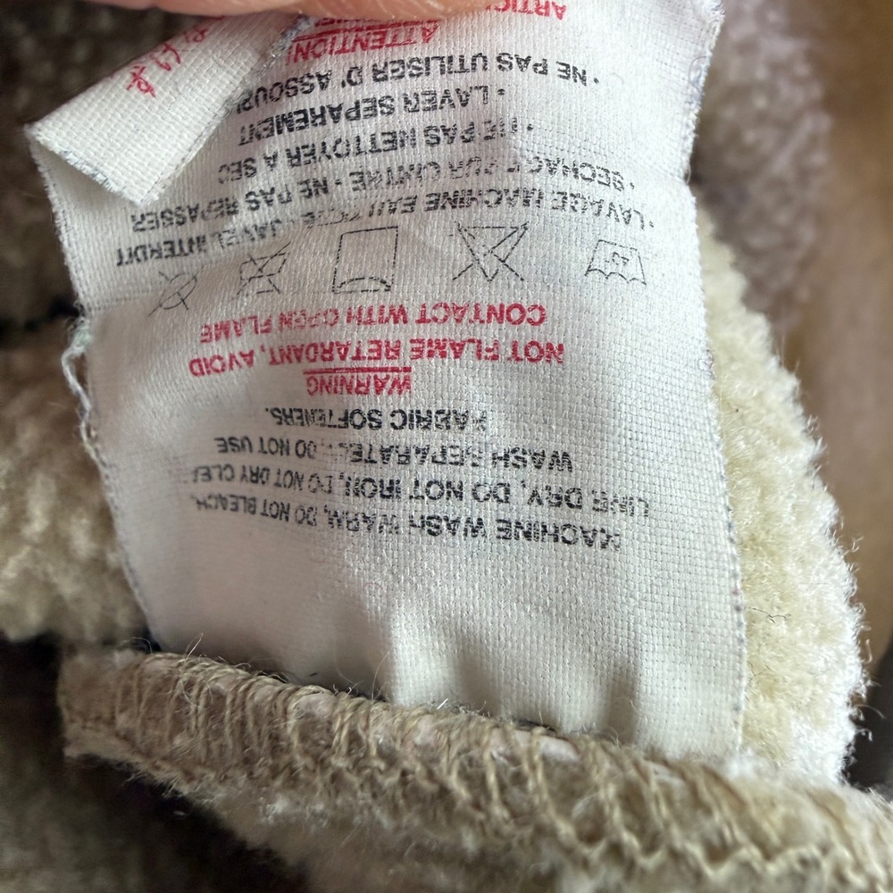 Patagonia Synchilla Snap-T Pullover Mens Small Tan Fleece Olive Green Trim 12536 - Picture 13 of 15
